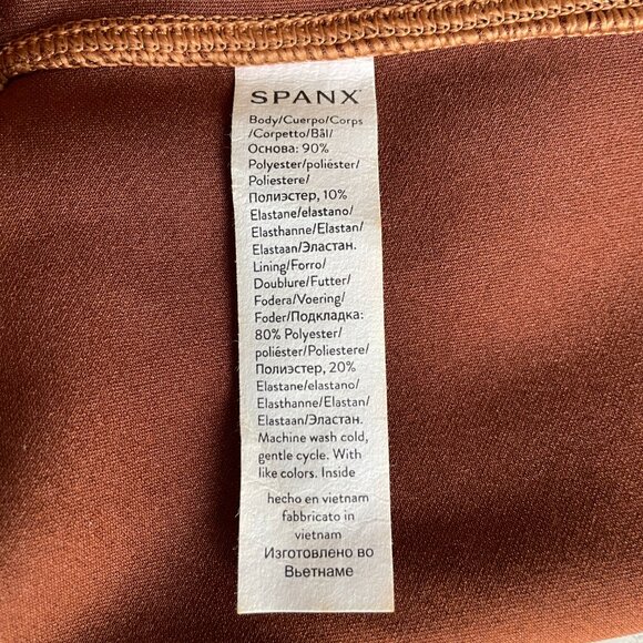NWT Spanx High Waisted Faux Suede Leggings Rich Camel, Size M - Picture 9 of 13